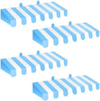 4 Pcs 3D Cardboard Awning Decor, Blue and White, Striped Style