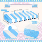 4 Pcs 3D Cardboard Awning Decor, Blue and White, Striped Style, alternate view 2