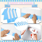 4 Pcs 3D Cardboard Awning Decor, Blue and White, Striped Style, alternate view 3