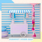 4 Pcs 3D Cardboard Awning Decor, Blue and White, Striped Style, alternate view 4