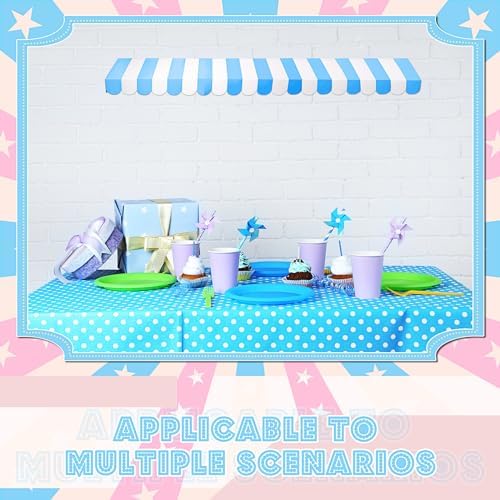 4 Pcs 3D Cardboard Awning Decor, Blue and White, Striped Style, alternate view 5