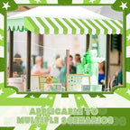 4 Pcs 3D Cardboard Awning Decor, Bright Green and White, Striped Style in Bright Green and White, alternate view 5