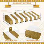 4 Pcs 3D Cardboard Awning Decor, Gold and White, Striped Style, alternate view 2