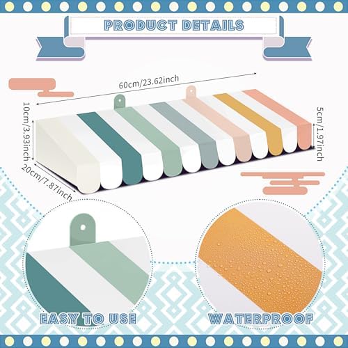 4 Pcs 3D Cardboard Awning Decor, Morandi Color, Boho Style, alternate view 3