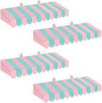 4 Pcs 3D Cardboard Awning Decor, Pink and Green, Striped Style