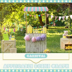 4 Pcs 3D Cardboard Awning Decor, Pink and Green, Striped Style, alternate view 5