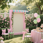 4 Pcs 3D Cardboard Awning Decor, Pink and Green, Striped Style, alternate view 6
