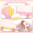 4 Pcs 3D Cardboard Awning Decor, Pink and Yellow, Striped Style, alternate view 3