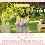 4 Pcs 3D Cardboard Awning Decor, Pink and Yellow, Striped Style, alternate view 4