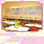 4 Pcs 3D Cardboard Awning Decor, Pink and Yellow, Striped Style, alternate view 5