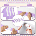 4 Pcs 3D Cardboard Awning Decor, Purple and White, Striped Style, alternate view 3
