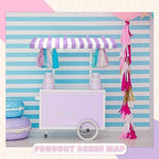 4 Pcs 3D Cardboard Awning Decor, Purple and White, Striped Style, alternate view 5