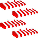 4 Pcs 3D Cardboard Awning Decor, Red and White, Striped Style