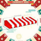 4 Pcs 3D Cardboard Awning Decor, Red and White, Striped Style, alternate view 2