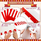 4 Pcs 3D Cardboard Awning Decor, Red and White, Striped Style, alternate view 4