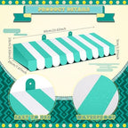 4 Pcs 3D Cardboard Awning Decor, White and Green, Striped Style, alternate view 2