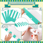 4 Pcs 3D Cardboard Awning Decor, White and Green, Striped Style, alternate view 3