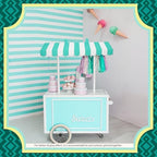4 Pcs 3D Cardboard Awning Decor, White and Green, Striped Style, alternate view 6