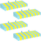 4 Pcs 3D Cardboard Awning Decor, Yellow and Green, Striped Style