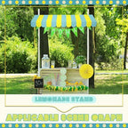 4 Pcs 3D Cardboard Awning Decor, Yellow and Green, Striped Style, alternate view 4