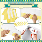 4 Pcs 3D Cardboard Awning Decor, Yellow and White, Striped Style, alternate view 3