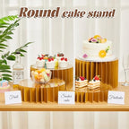 4 Pcs 4 Pcs Buffet Risers Food Display for Dessert, 4 Sizes, Gold in Gold, alternate view 5