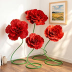 4 Pcs 5 ft Large Peony Giant Artificial Peony in Red