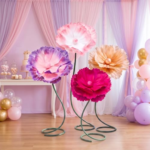 4 PCS 5ft Giant Artificial Flower for Wedding & Birthday Party in Yellow, Purple, Rose Red, Pink