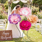4 PCS 5ft Giant Artificial Flower for Wedding & Birthday Party in Yellow, Purple, Rose Red, Pink, alternate view 6