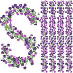4 Pcs 6 ft Artificial Flowers Wisteria Garland, Purple
