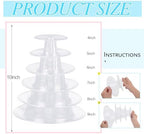 4 Pcs 6 Tiers Macaron Tower Stand Cupcake Display Rack in clear, alternate view 3