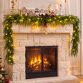4 Pcs 6Ft Artificial Norfolk Pine Christmas Garland with LED String Lights