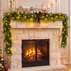4 Pcs 6Ft Artificial Norfolk Pine Christmas Garland with LED String Lights