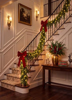 4 Pcs 6Ft Artificial Norfolk Pine Christmas Garland with LED String Lights, alternate view 3