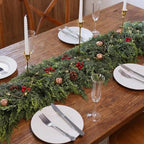 4 Pcs 9 FT Artificial Christmas Cedar Garland for Mantle Home Decoration, alternate view 3