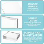 4 PCS Acrylic Display Blocks 6 x 6 x 1 Inches Clear Polished Acrylic Cube Riser Square Base Stand Solid Pedestal, alternate