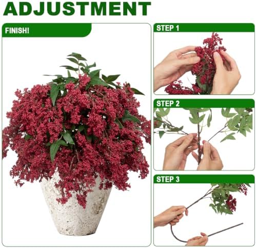 4 Pcs Artificial Berry Stem for Vase, 40In Faux Nandina Branches Fall Floral Picks Fake Realistic Berry Spray, alternate view