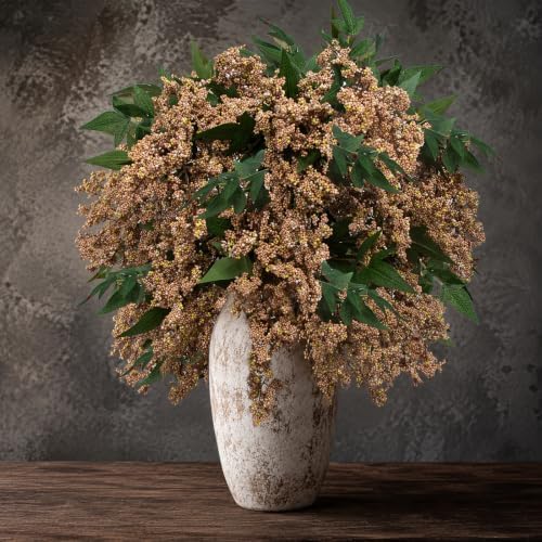 4 Pcs Artificial Berry Stem for Vase, 40In Faux Nandina Branches Fall Floral Picks Fake Realistic Berry Spray
