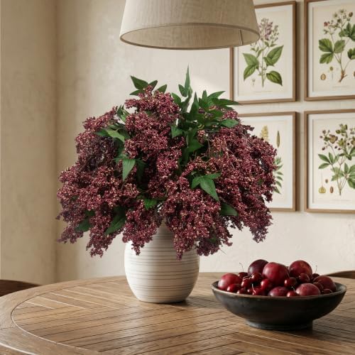 4 Pcs Artificial Berry Stem for Vase, 40In Faux Nandina Branches Fall Floral Picks Fake Realistic Berry Spray, alternate view