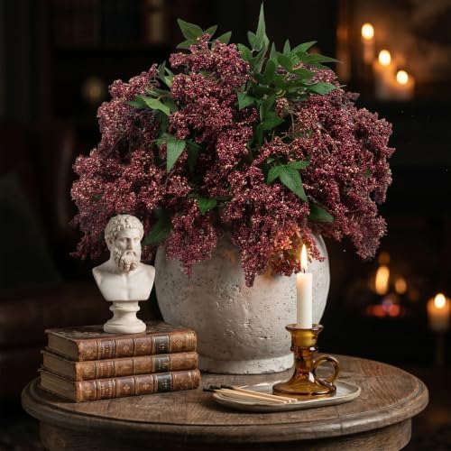 4 Pcs Artificial Berry Stem for Vase, 40In Faux Nandina Branches Fall Floral Picks Fake Realistic Berry Spray, alternate view