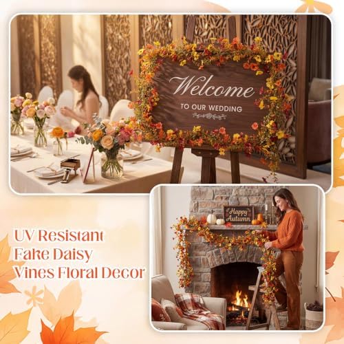 4 Pcs Artificial Fall Flowers for Outdoor Indoor Garden Home Decoration, alternate view 5