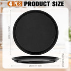 4 Pcs Bar Service Tray Round Plastic Non Slip,11", alternate view 2