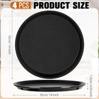 4 Pcs Bar Service Tray Round Plastic Non Slip,14", alternate view 3