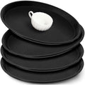 4 Pcs Bar Service Tray Round Plastic Non Slip,16"