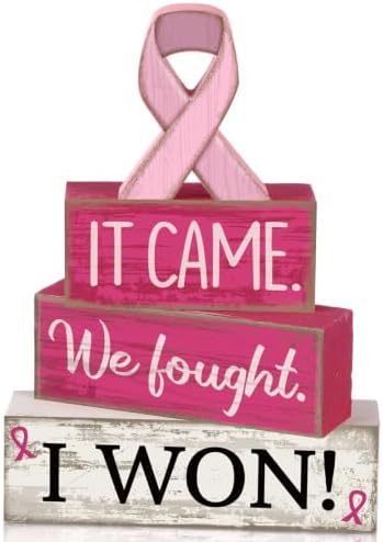 4 Pcs Breast Cancer Awareness Decor Pink Ribbon Table Decor
