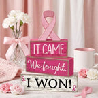 4 Pcs Breast Cancer Awareness Decor Pink Ribbon Table Decor, alternate view 2