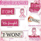 4 Pcs Breast Cancer Awareness Decor Pink Ribbon Table Decor, alternate view 3