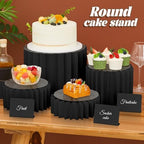 4 Pcs Buffet Risers Food Display for Dessert Table,4 Sizes, Black in Black, alternate view 2