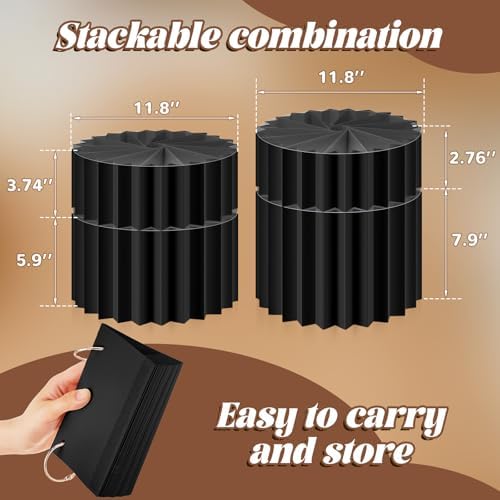 4 Pcs Buffet Risers Food Display for Dessert Table,4 Sizes, Black in Black, alternate view 4