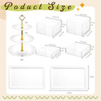 4 Pcs Buffet Risers with Cupcake Stand Holder Tray, Transparent in Transparent, alternate view 3